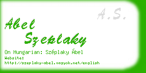 abel szeplaky business card